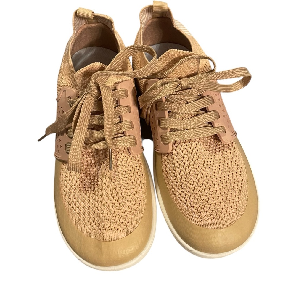 Tan Knit Sneakers - Picture 2 of 4